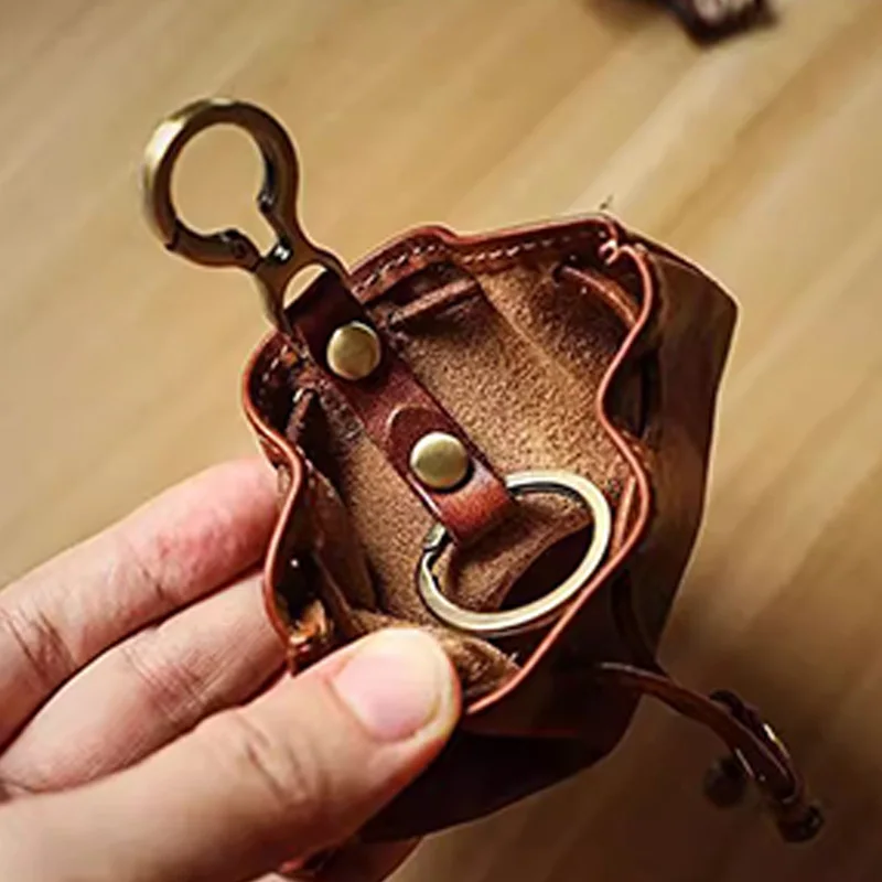 WERLLANDS PU Leather Retro Drawstring Key Case Coin Purse