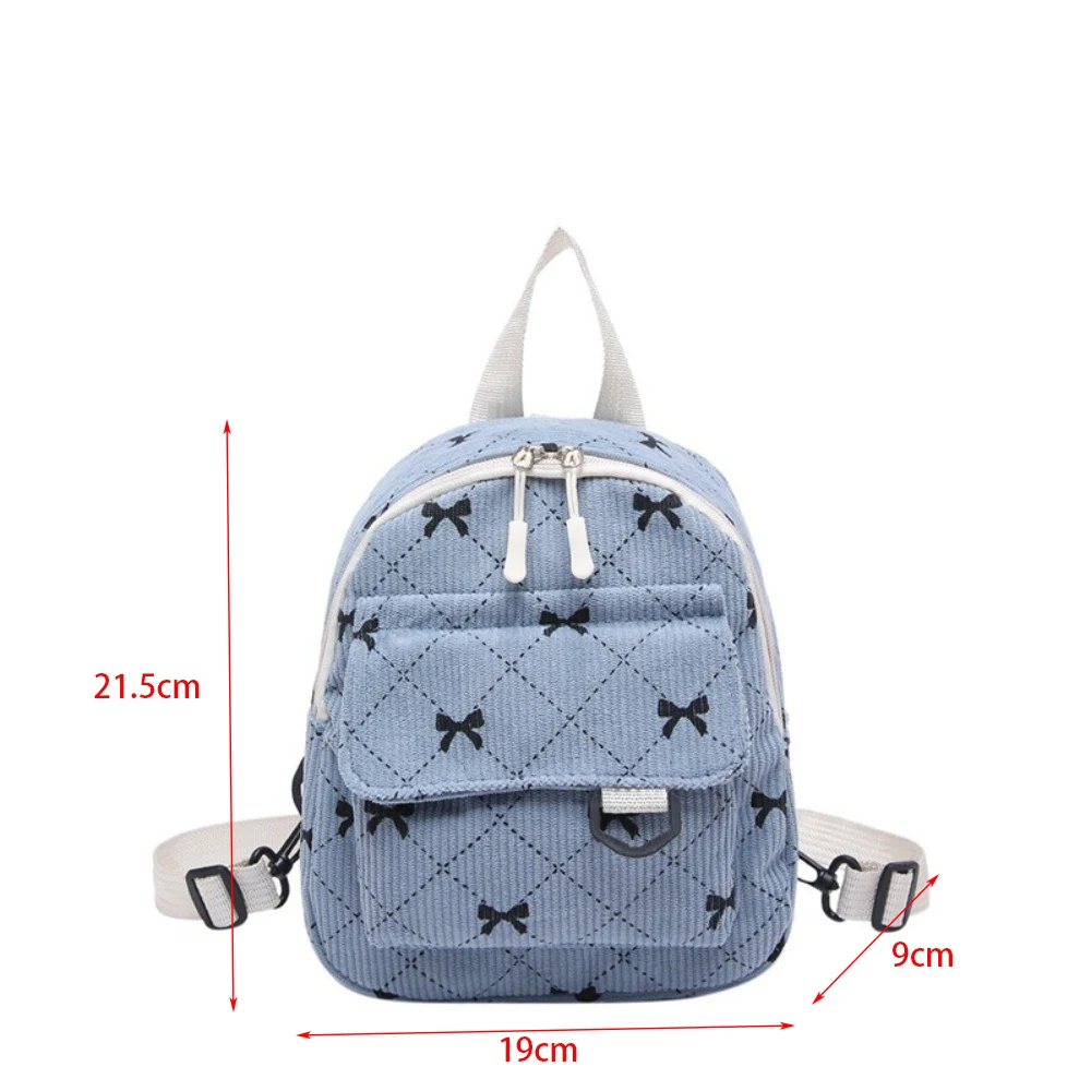 Mini Backpack Sweet Bowknot Printed Shoulder Bag Travel Cosmetic Storage Bag Korean Ins Student Bookbags Casual Rucksack
