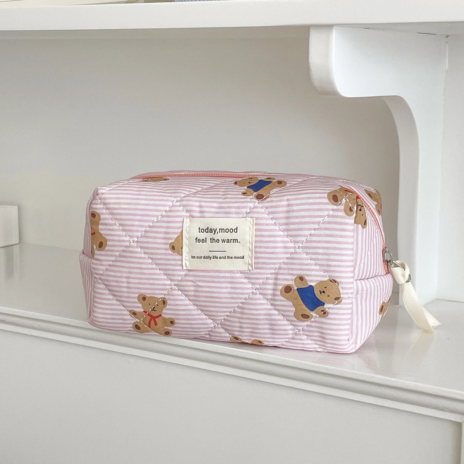 1pcs Cotton Black Flower Women Cosmetic Bag Fabric Storage Bags Small Big Capacity Travel Organzier Pouch Women Makeup Case