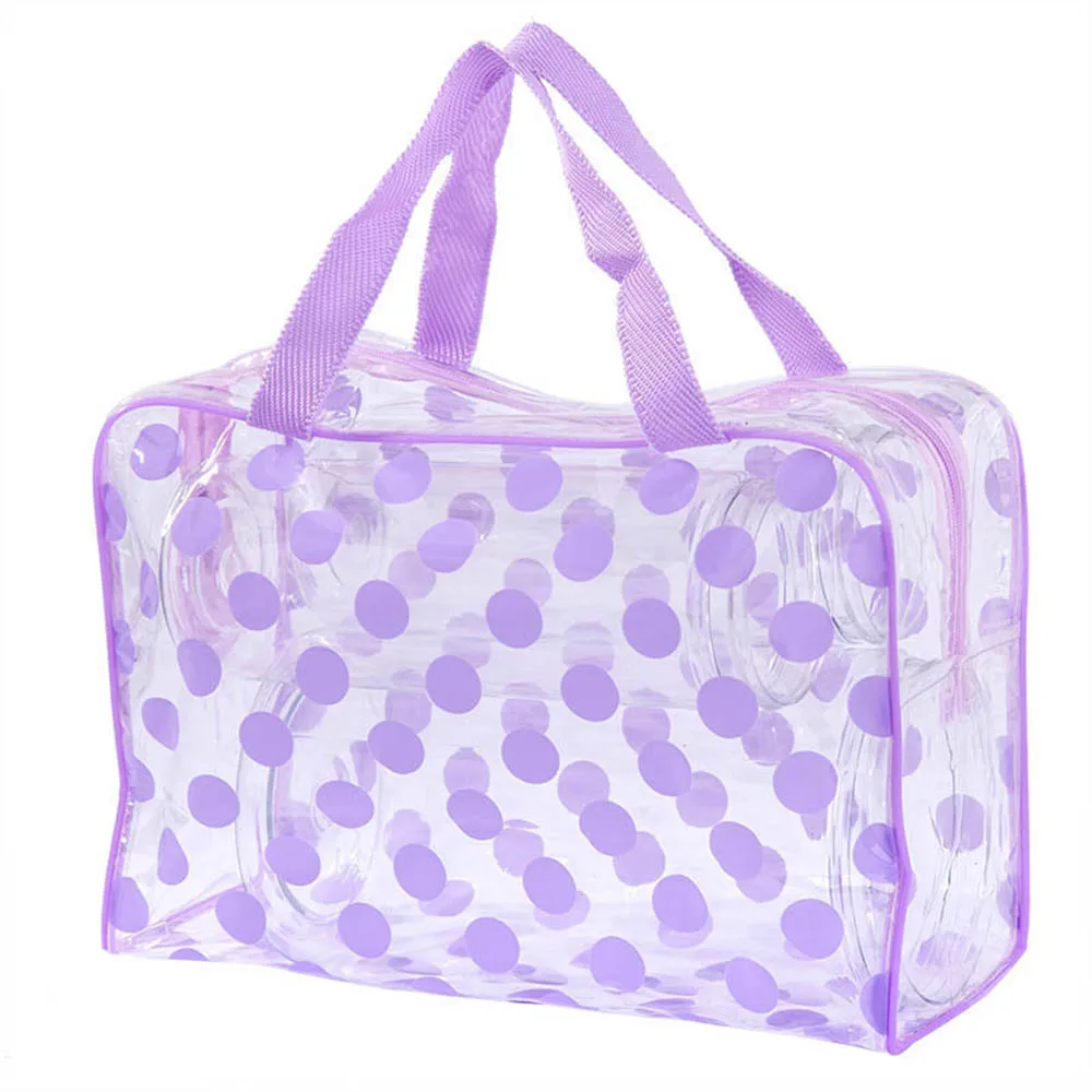 Transparent Polka Dot Women's Makeup Bag Waterproof PVC Cosmetic Bag Portable Women Storage Bag Toiletries Female Wash Bag