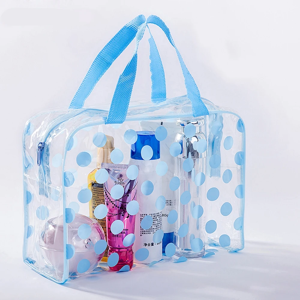 Transparent Polka Dot Women's Makeup Bag Waterproof PVC Cosmetic Bag Portable Women Storage Bag Toiletries Female Wash Bag