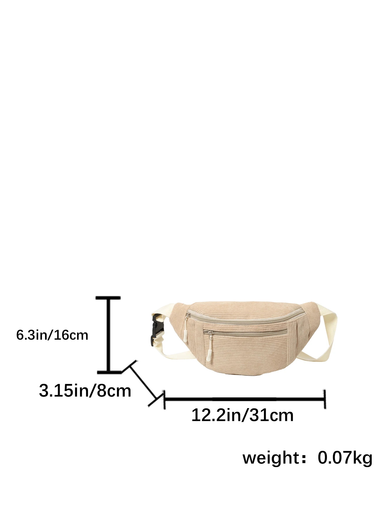 Women Waist Bag Corduroy Student Shoulder Handbag Crossbody Chest Breast Bag Fanny Pack Fashion Phone Female Bum Belt Purse