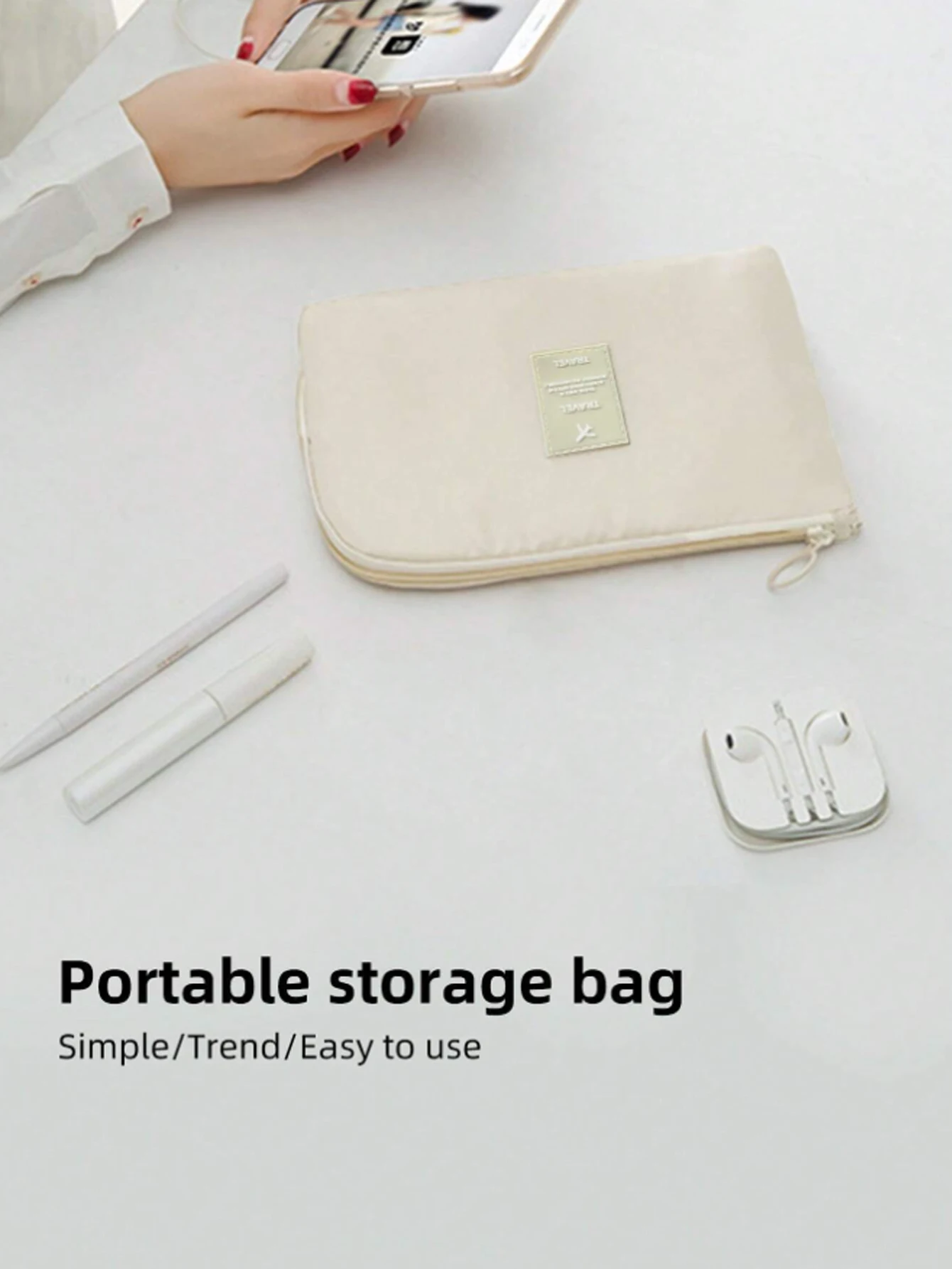 Fashion Portable Travel Storage Bag Waterproof Makeup Kit Mobile Bag Multi-Function Digital Devices Gadget Data Cable Organizer