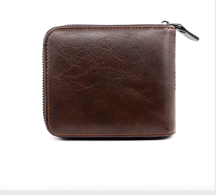 New Men Zipper Wallets Short Card Holder Vintage Male Wallet High Quality PU Leather Classic Coin Pocket Wallet For Boys