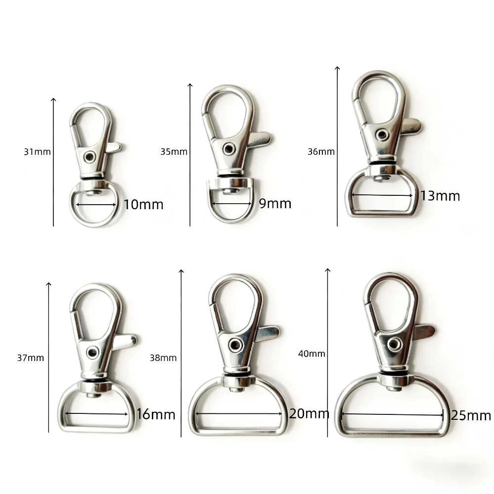 5/50/100PCS Swivel Clasps Lanyard Snap Hooks Key Chain Clip Hook Metal Lobster Claw Clasp for Keychain Sewing Jewelry DIY Crafts