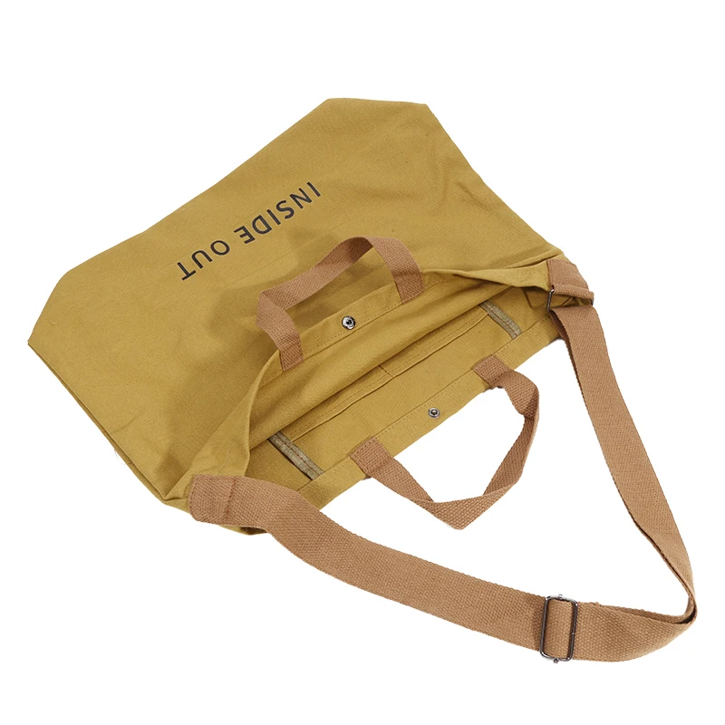 Japanese Simple Canvas Satchel Unisex Crossbody Bag Washable Thick Handbag Fashion Large Capacity Bag for Students Daily Carry