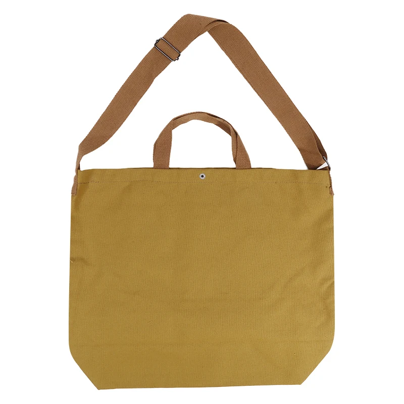 Japanese Simple Canvas Satchel Unisex Crossbody Bag Washable Thick Handbag Fashion Large Capacity Bag for Students Daily Carry