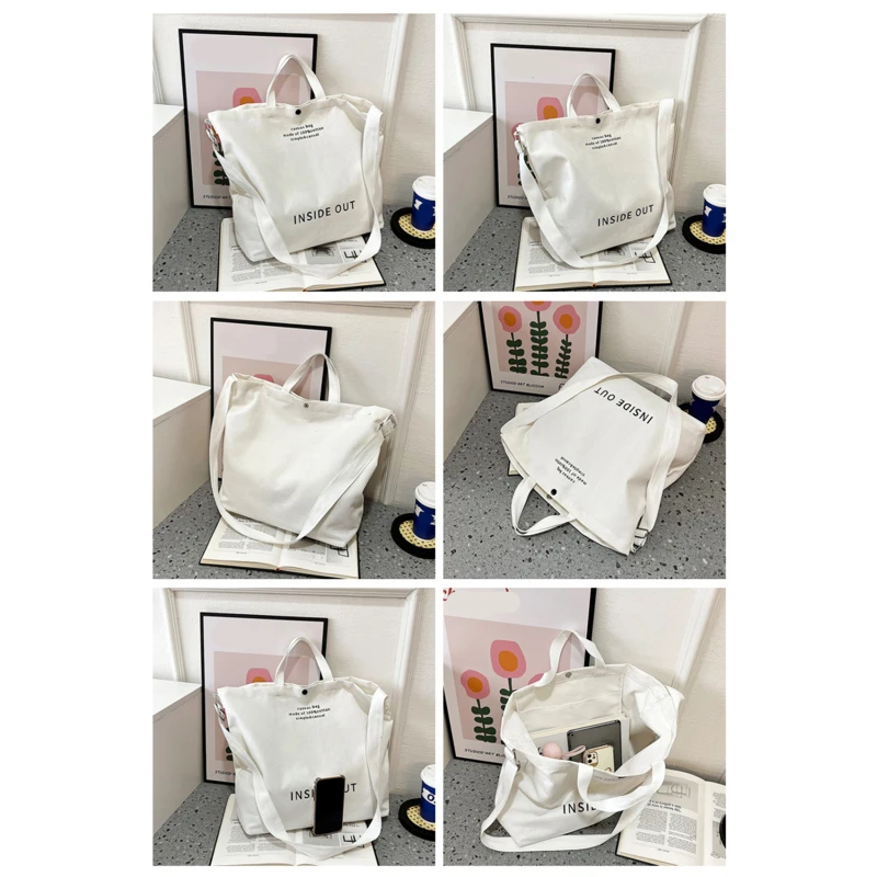Japanese Simple Canvas Satchel Unisex Crossbody Bag Washable Thick Handbag Fashion Large Capacity Bag for Students Daily Carry
