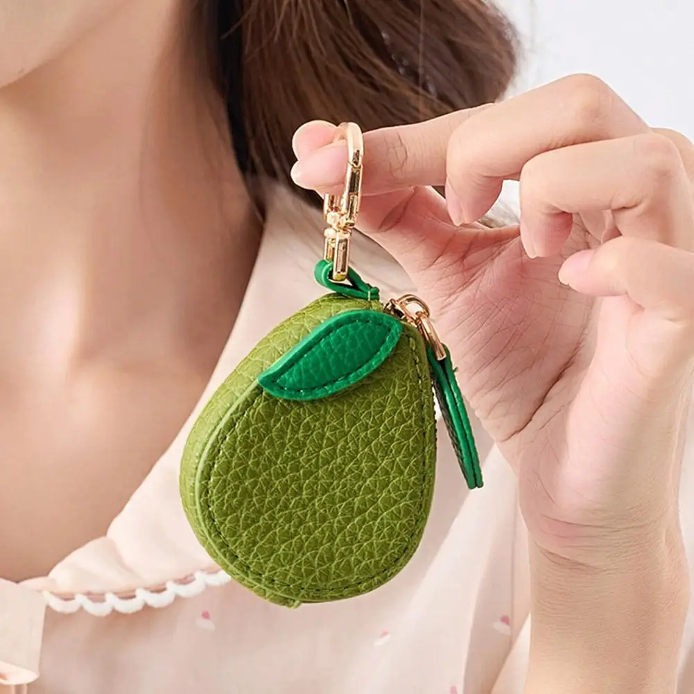 2026 Mini Cherry Fruit Shape Coin Purse Portable Strawberry Blueberry Peach Lemon Cute PU Leather Pouch Wallet Pendant Key Chain