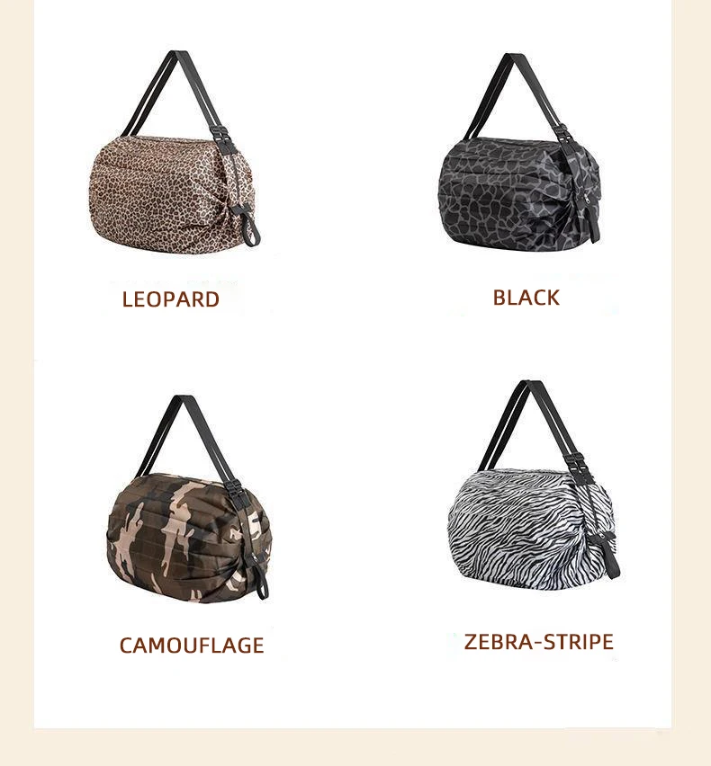 Camouflage Nylon Tote Bag Large Capacity Foldable Shopping Organizer with Handle