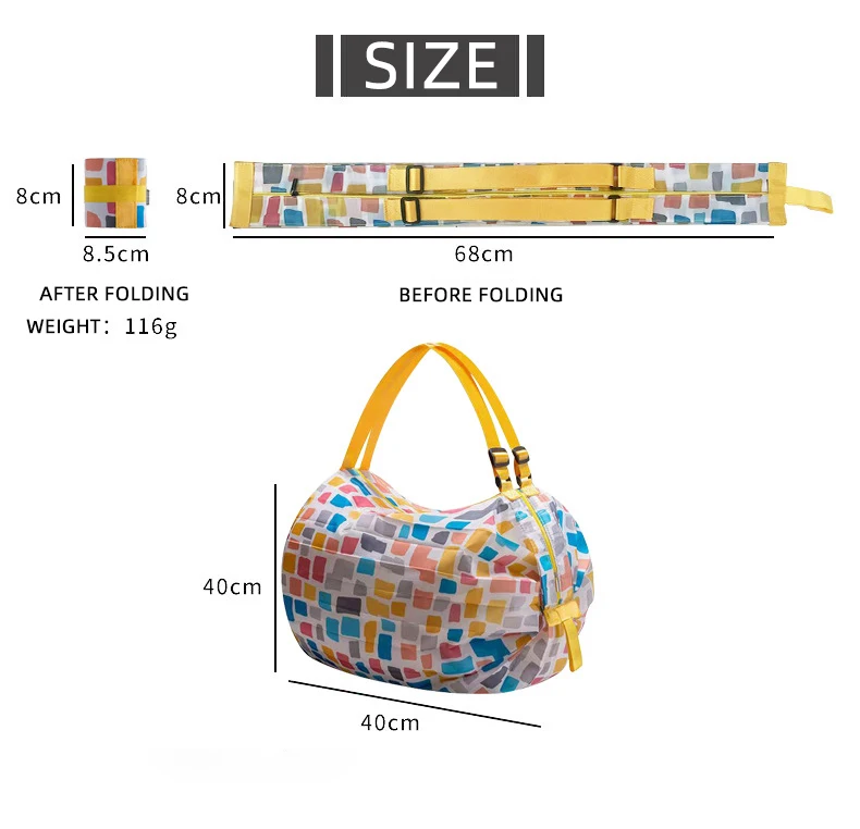 Camouflage Nylon Tote Bag Large Capacity Foldable Shopping Organizer with Handle