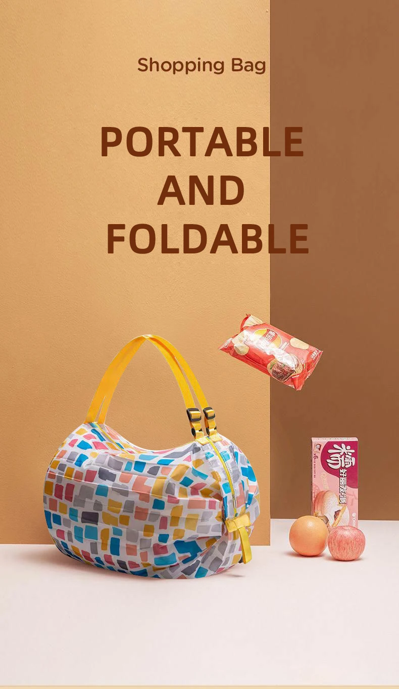 Camouflage Nylon Tote Bag Large Capacity Foldable Shopping Organizer with Handle