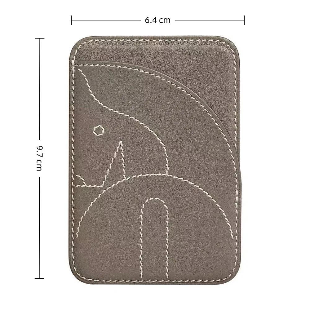 Simple PU Magnetic Card Holder Short Handmade Business Card Holder Large Capacity Back Sticker Stealth Name Card Clip