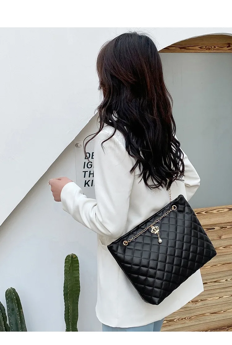 6 Colors Fashion Black Shoulder Bags for Women Large Shopper Bag Solid Color Quality Soft Leather Handbag Lady Travel Tote Bag