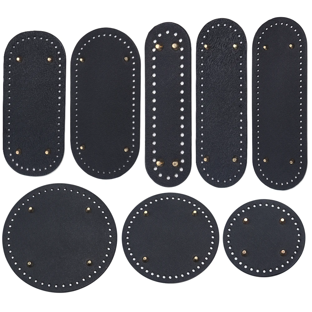 High Qualtiy Oval Round Bottom Long PU Leather Bags Bottom For Handmade Knitting Crochet Bag Base Home Decoration Accessories