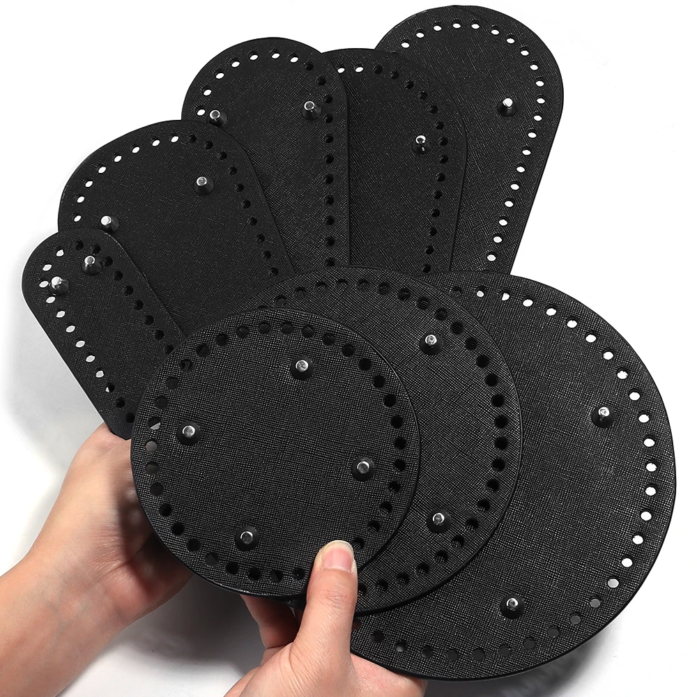 High Qualtiy Oval Round Bottom Long PU Leather Bags Bottom For Handmade Knitting Crochet Bag Base Home Decoration Accessories