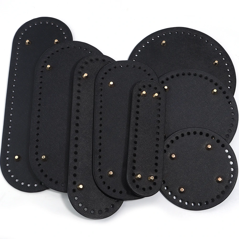 High Qualtiy Oval Round Bottom Long PU Leather Bags Bottom For Handmade Knitting Crochet Bag Base Home Decoration Accessories