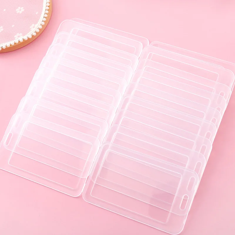 2pcs Transparent ID IC Credit Card Holder Protector Case Clear Badge Holder Working Permit Sleeve Cover for Staff Workers ID Tag