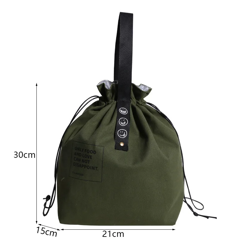Canvas Lunch Bag Bento Box Handbag Outdoor Portable Picnic Dinner Container School Fresh Keeping Food Storage Tote Accessories