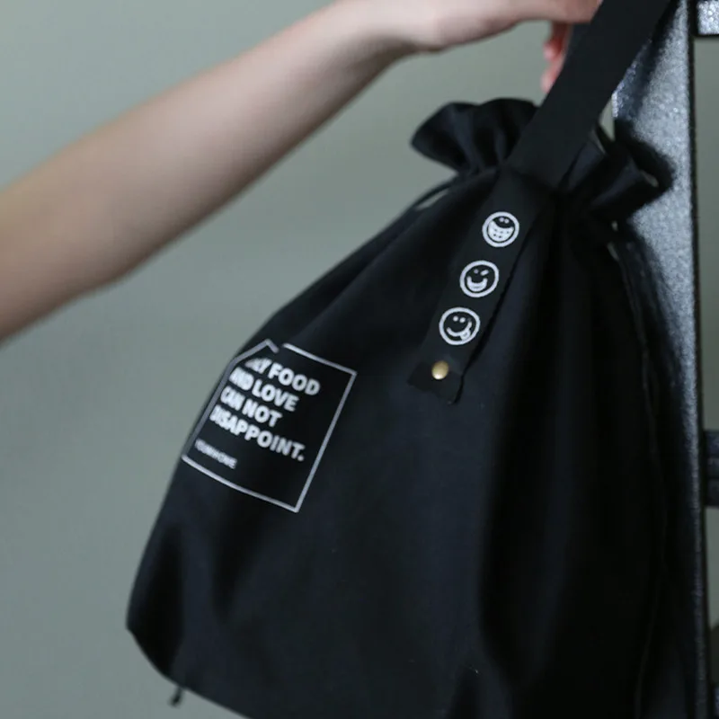 Canvas Lunch Bag Bento Box Handbag Outdoor Portable Picnic Dinner Container School Fresh Keeping Food Storage Tote Accessories