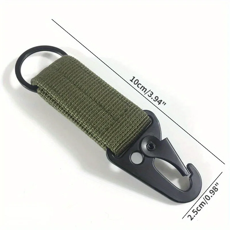 3Pcs Tactical Carabiner Outdoor EDC Keychain Nylon Webbing Keys Holder Camping Backpack Belt Hook Hanging Buckle Muilter Clip