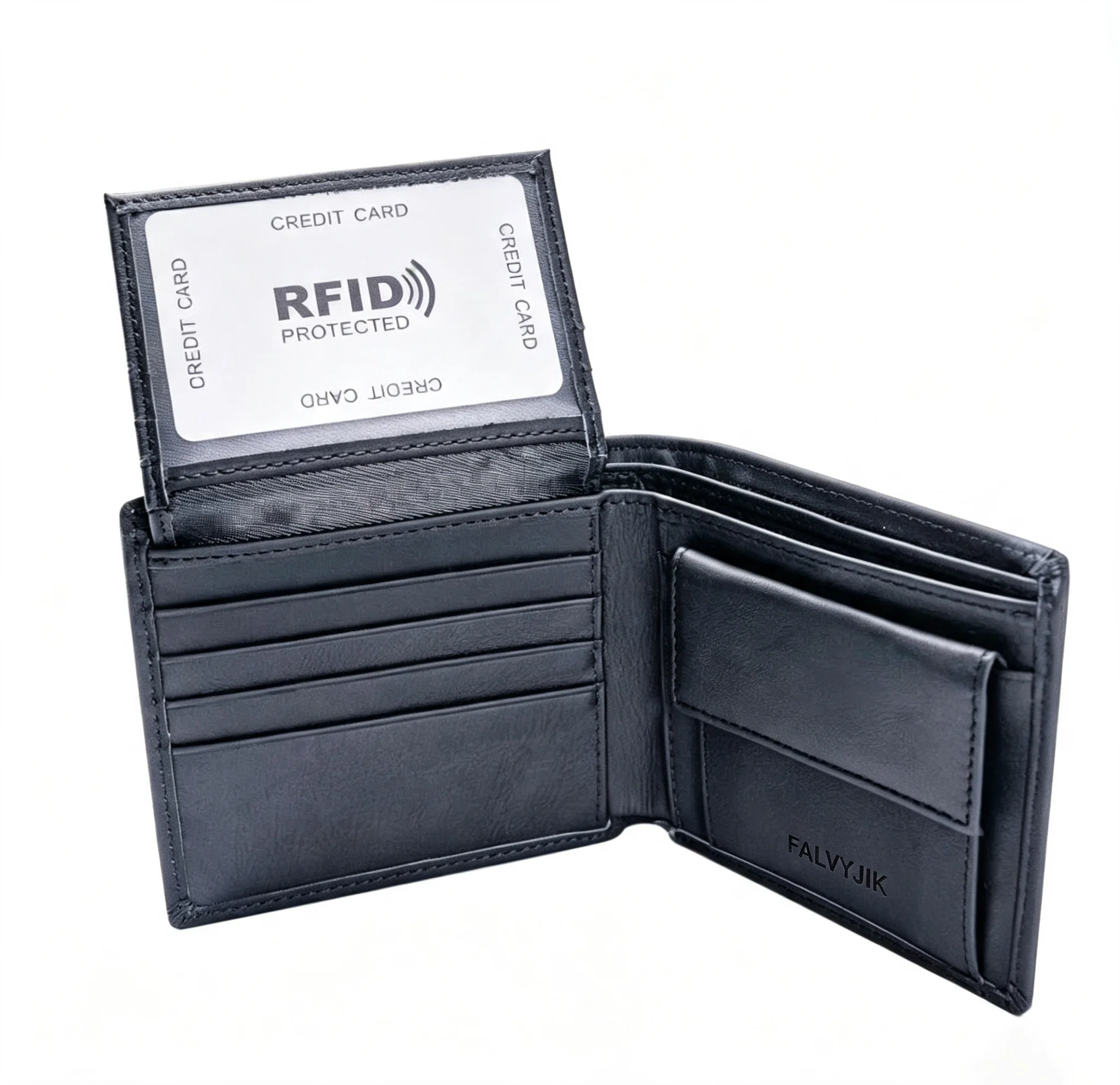 Men's Leather Wallet RFID Cowhide Genuine Leather Wallet Multi-Function Credit Card Holder