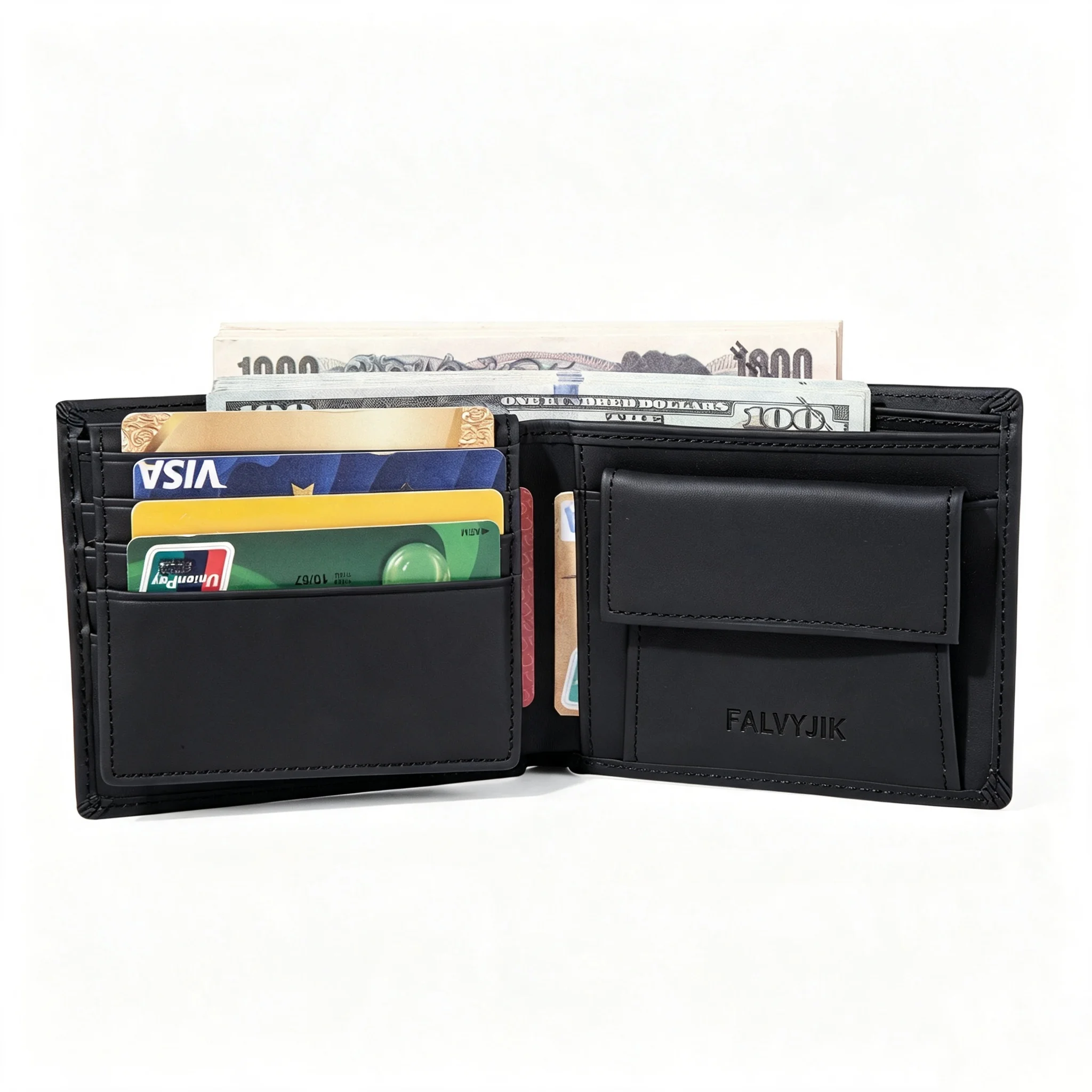 Men's Leather Wallet RFID Cowhide Genuine Leather Wallet Multi-Function Credit Card Holder