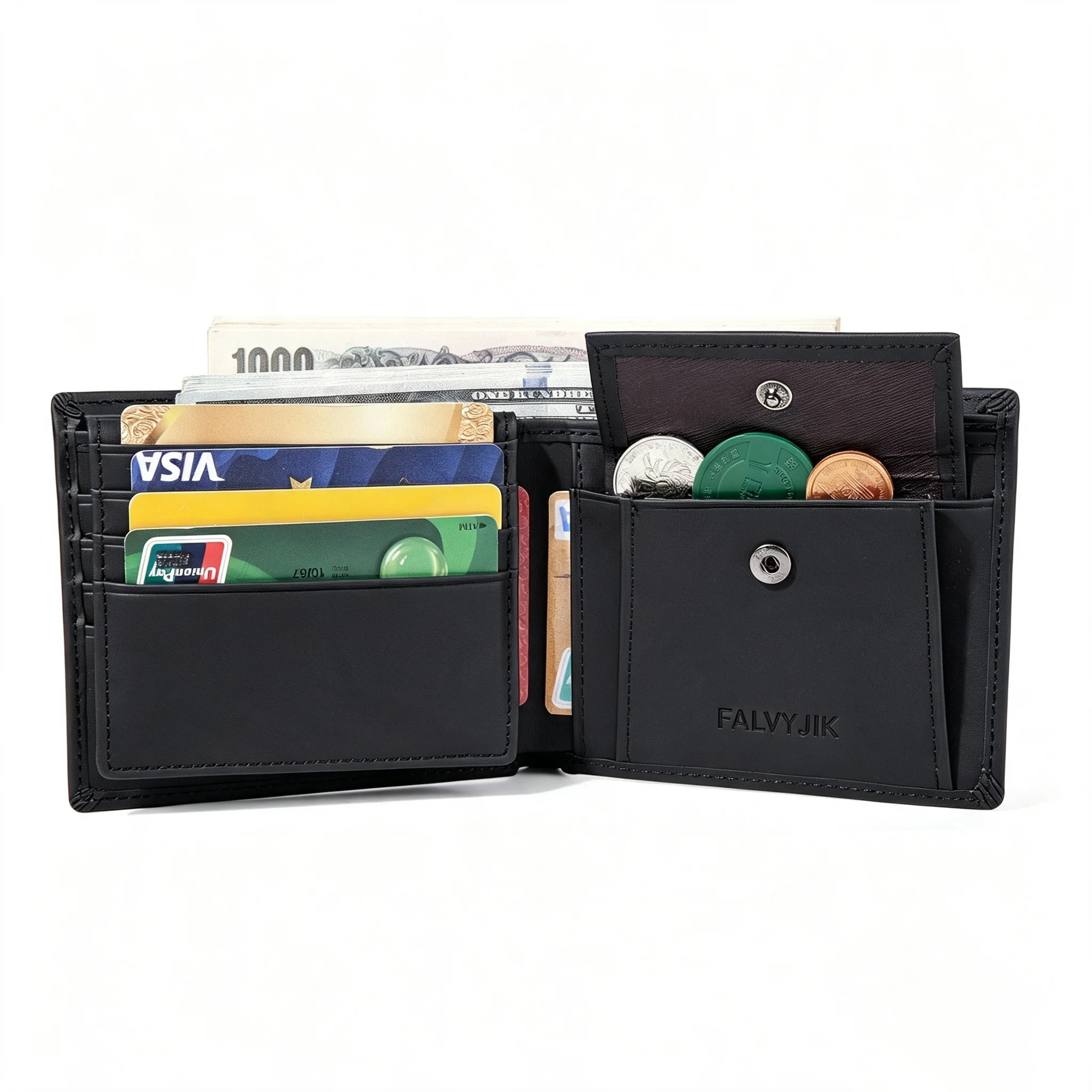 Men's Leather Wallet RFID Cowhide Genuine Leather Wallet Multi-Function Credit Card Holder