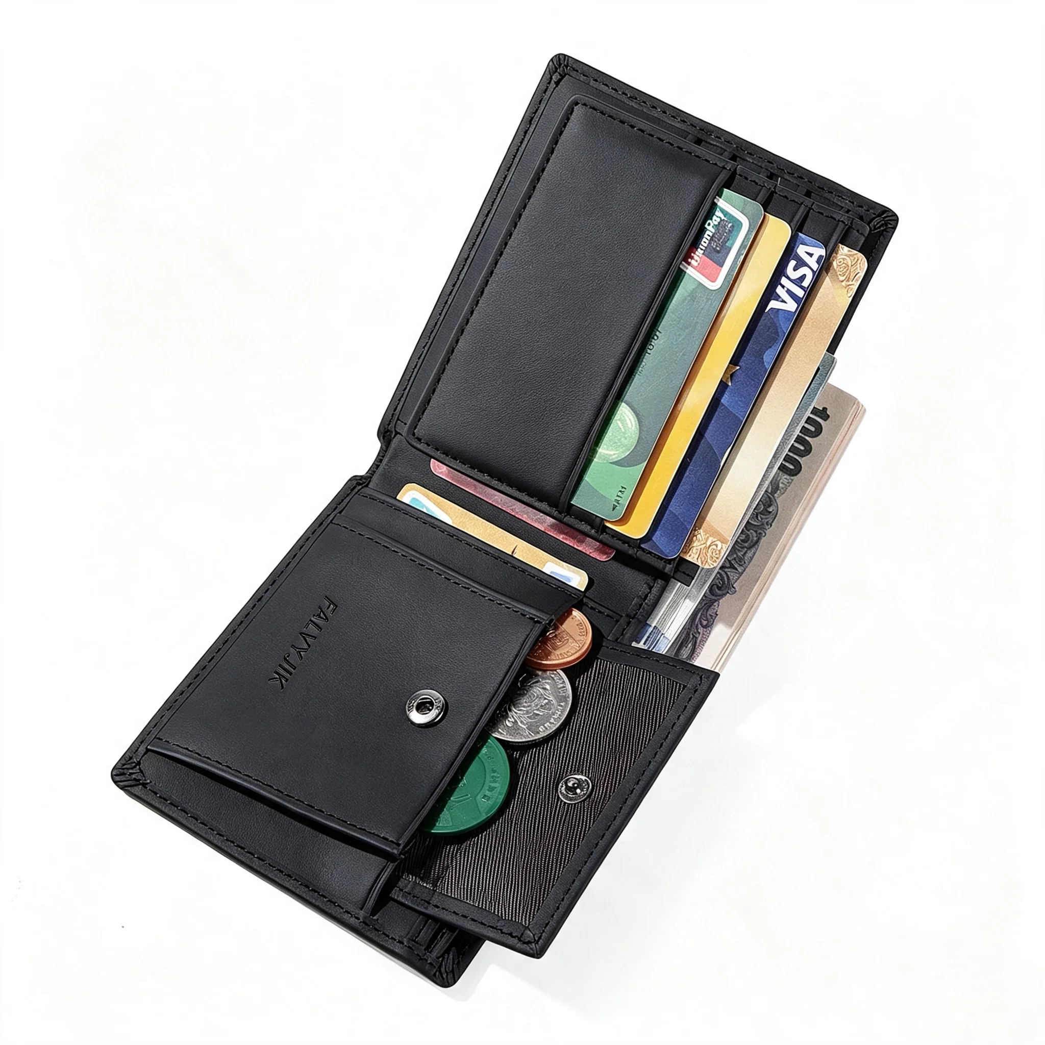 Men's Leather Wallet RFID Cowhide Genuine Leather Wallet Multi-Function Credit Card Holder