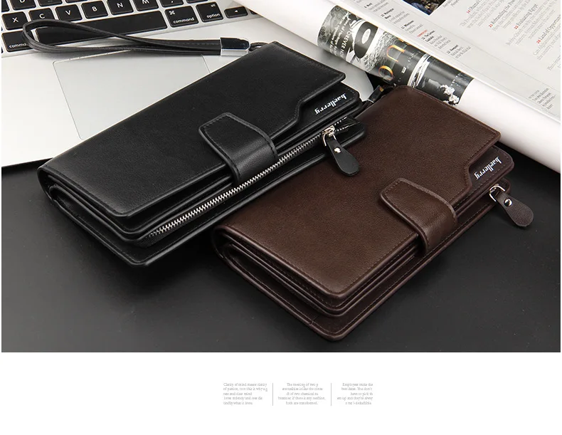 Baellerry Men's Long Wallet Casual Business Zipper Handbag Large Capacity Mobile Phone Storage Bag with Card Holder