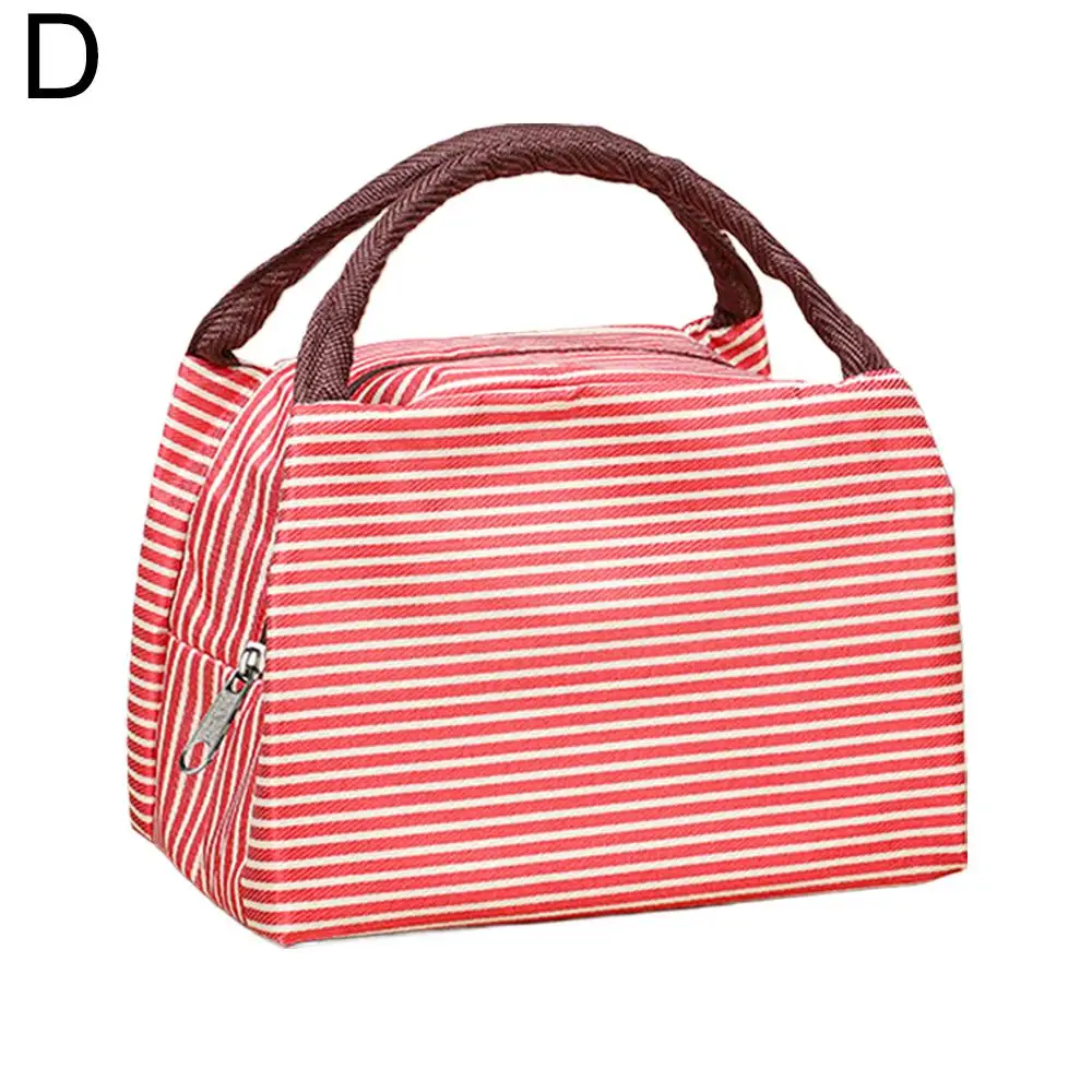 Stripes Lunch Bag For Women Isothermal Bag Packaged Food Thermal Bags Thermo Pouch Kids Lunch Bag Refrigerator Bag