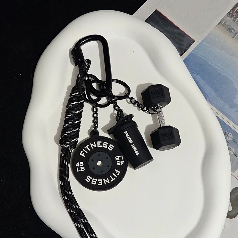 Fitness Keychain for Gym Lovers Premium Gift Sports Enthusiasts Accessories for Workout Bags Water Bottles D-shaped Buckle
