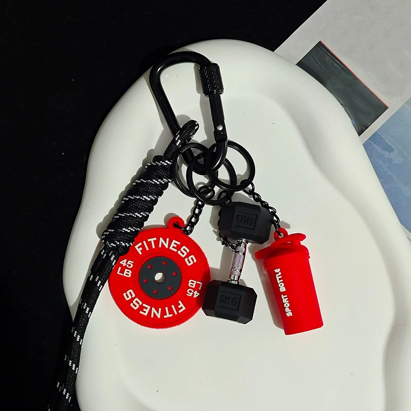 Fitness Keychain for Gym Lovers Premium Gift Sports Enthusiasts Accessories for Workout Bags Water Bottles D-shaped Buckle