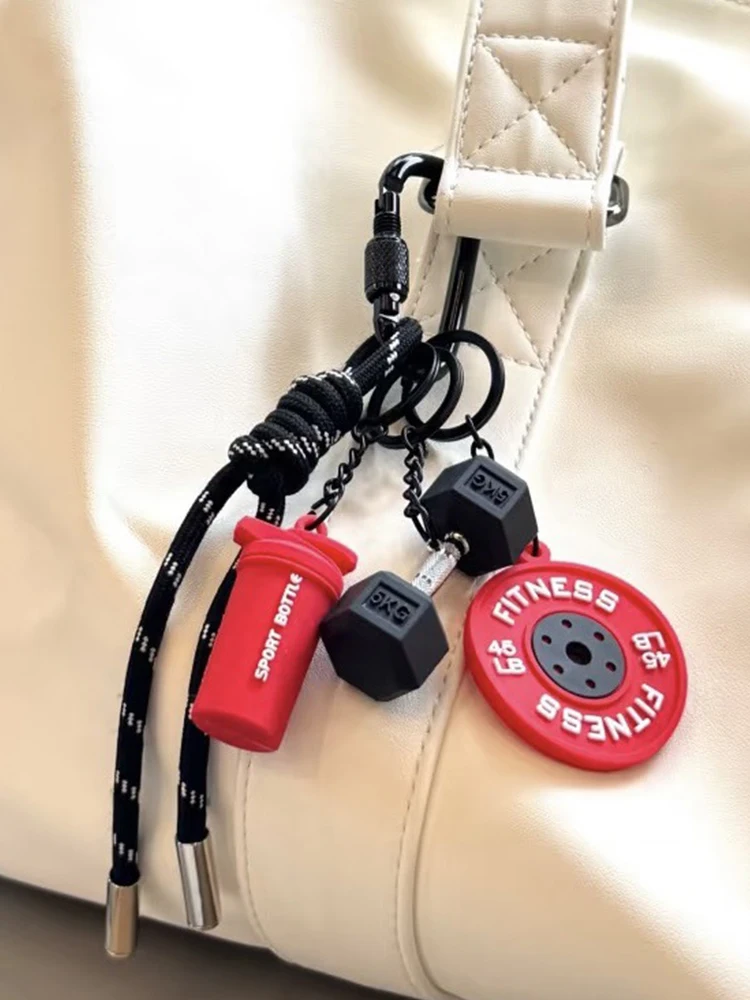 Fitness Keychain for Gym Lovers Premium Gift Sports Enthusiasts Accessories for Workout Bags Water Bottles D-shaped Buckle