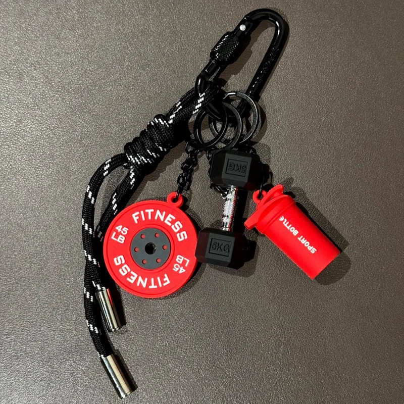 Fitness Keychain for Gym Lovers Premium Gift Sports Enthusiasts Accessories for Workout Bags Water Bottles D-shaped Buckle