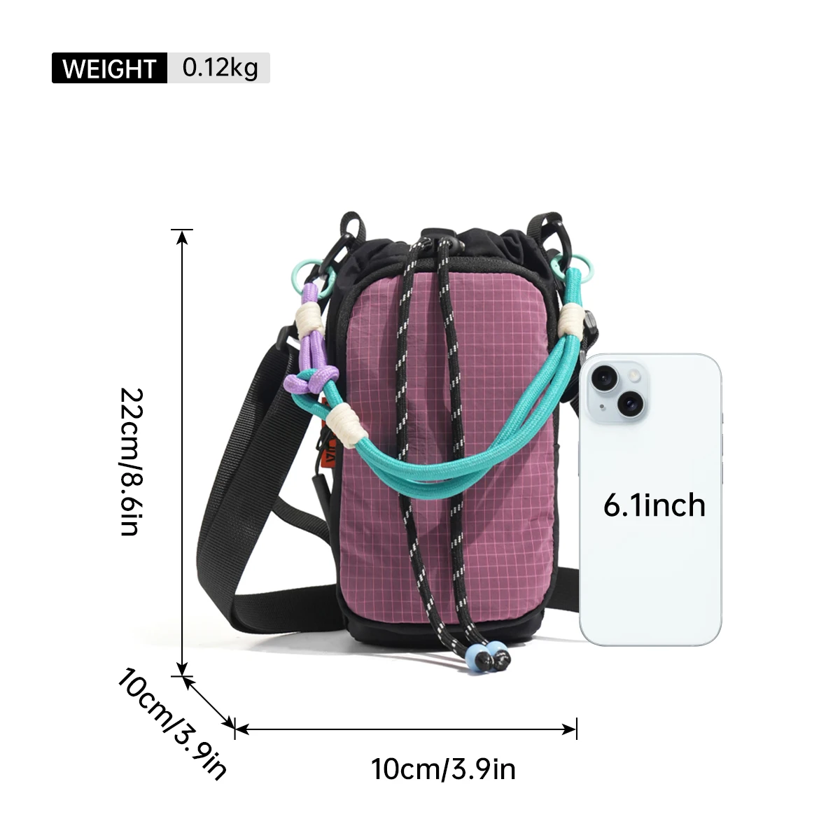 Dopamine Crossbody Water Bottle Bag 2026 New Model Portable Large Capacity Phone Bag Waterproof Water Bottle Bag for Students