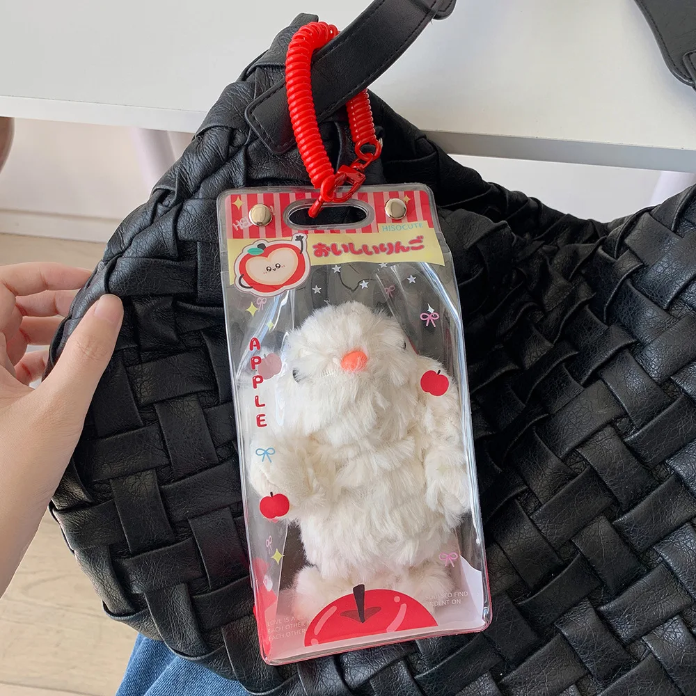 Cartoon Four Clover PVC Transparent Backpack Pendant Keychain Doll Bag Cute Storage Anime Figure Decoration Display Bag GirlGift