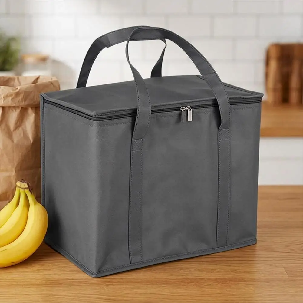 Leakproof Insulated Lunch Cooler Bag - Collapsible, Waterproof Thermal Tote with Ice Pack for Delivery & Outdoors