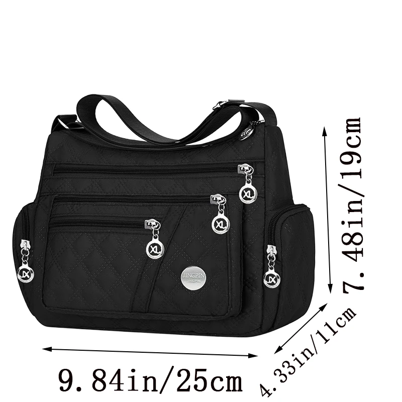 Square-Shaped, Versatile Men's and Women's Crossbody Bag, New Style Large Bag, Fabric Bag, Oxford Style Shoulder Bag, Fashionabl