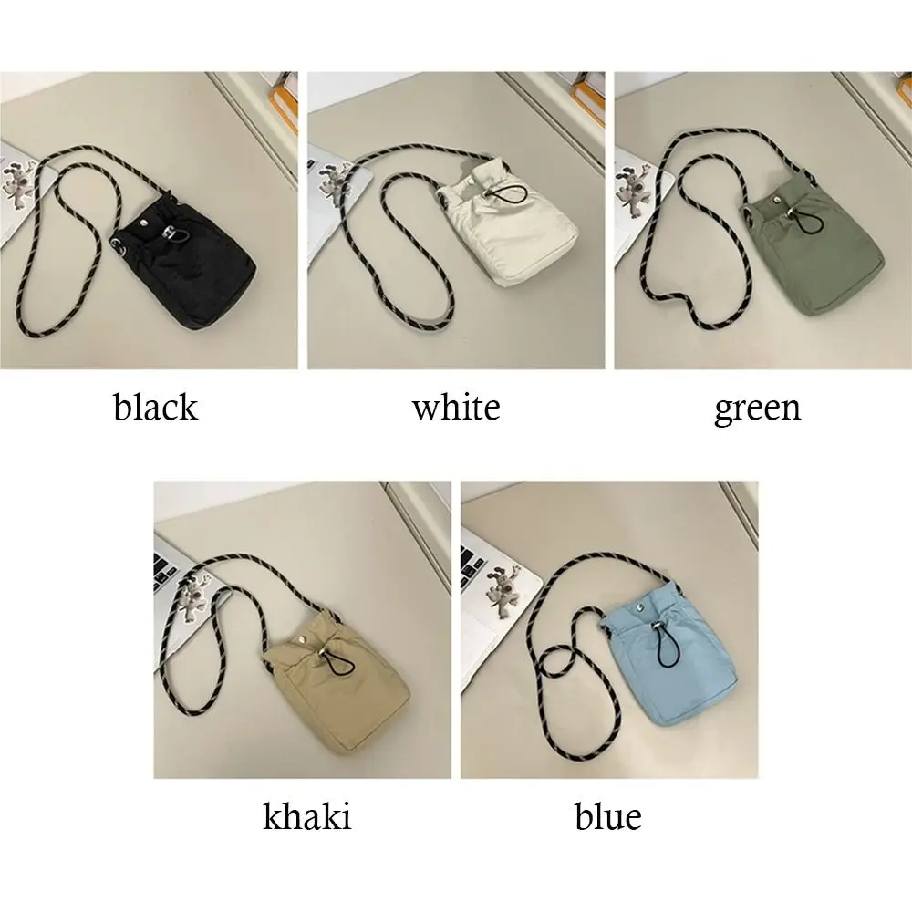 Fashion Canvas Shoulder Crossbody Bags Solid Color Minimalist Style Phone Bag Lightweight Messenger Bag for Outdoor
