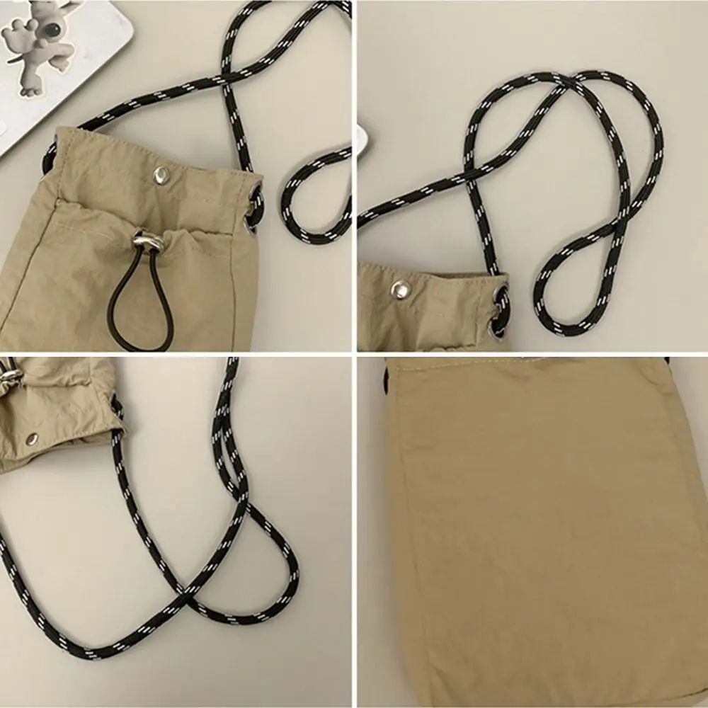 Fashion Canvas Shoulder Crossbody Bags Solid Color Minimalist Style Phone Bag Lightweight Messenger Bag for Outdoor