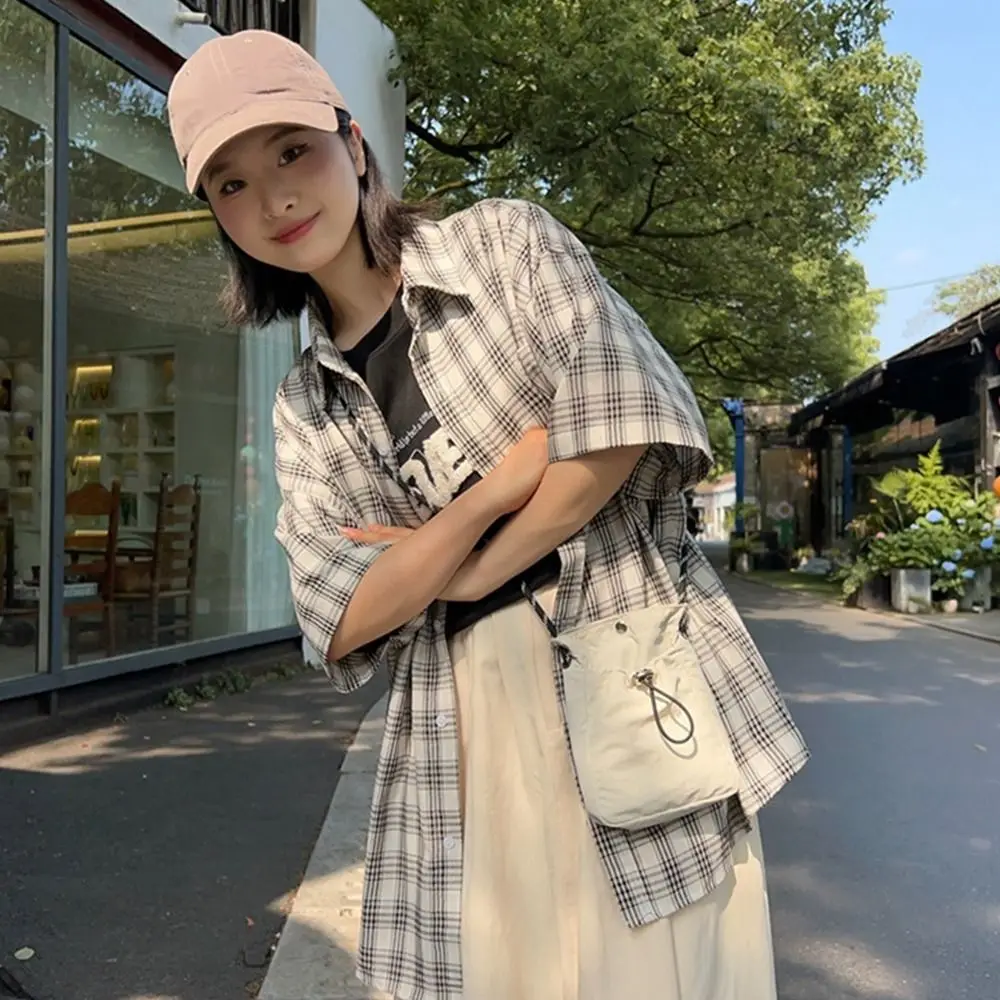 Fashion Canvas Shoulder Crossbody Bags Solid Color Minimalist Style Phone Bag Lightweight Messenger Bag for Outdoor