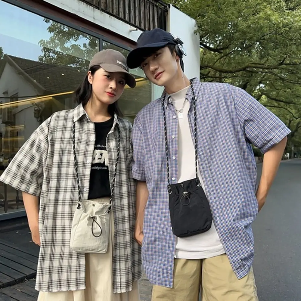 Fashion Canvas Shoulder Crossbody Bags Solid Color Minimalist Style Phone Bag Lightweight Messenger Bag for Outdoor