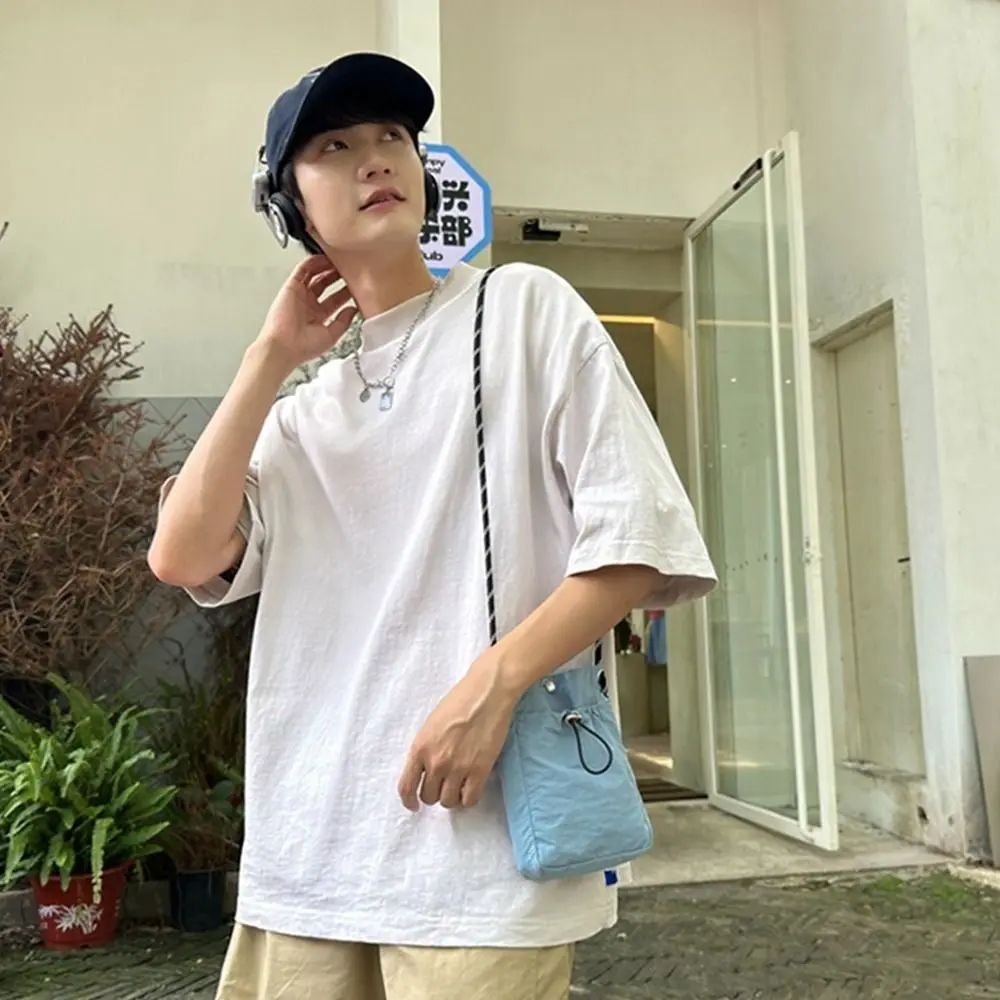 Fashion Canvas Shoulder Crossbody Bags Solid Color Minimalist Style Phone Bag Lightweight Messenger Bag for Outdoor