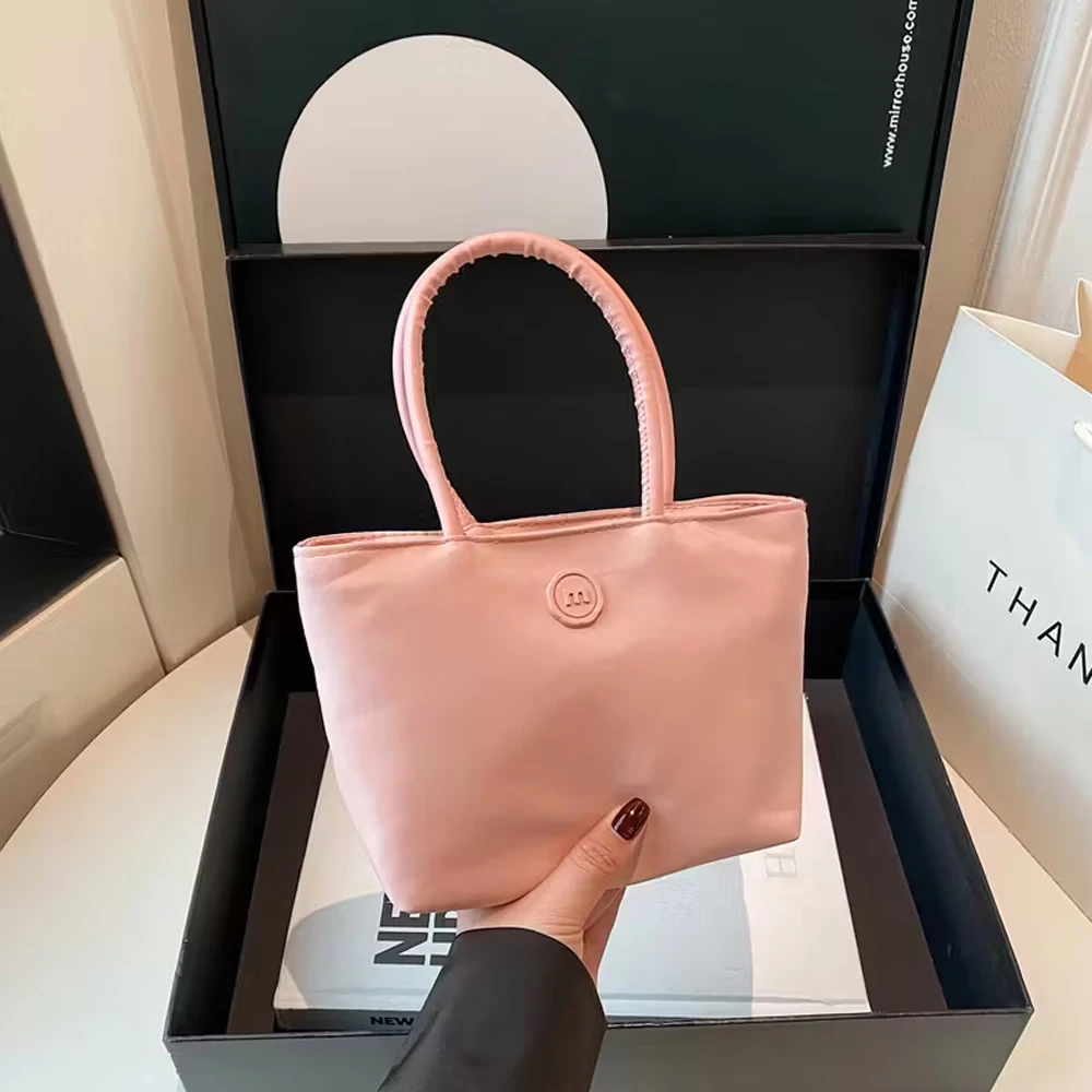 Japanese-Style Minimalist Nylon Bag, Women's Mini Cute Handbag, Portable Tote Bag, Mini Commuter Handbag