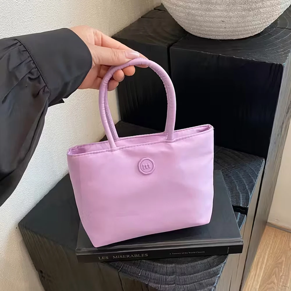 Japanese-Style Minimalist Nylon Bag, Women's Mini Cute Handbag, Portable Tote Bag, Mini Commuter Handbag