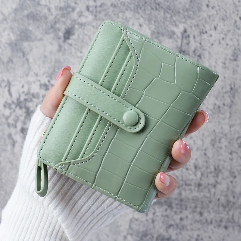 Mini Crocodile Print Clutch Wallet, Short Credit Card Holder, Women's Card Case & Coin Purse
