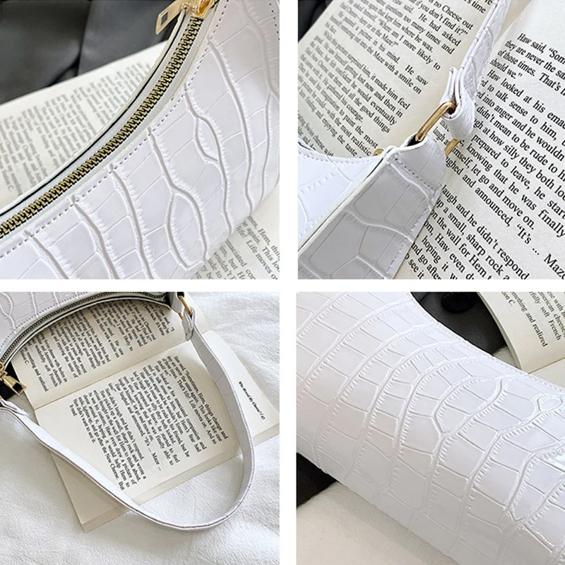 Retro Alligator Pattern Female Small Handbags and Purse Armpit Shoulder Bags High Quality PU Leather Ladies Clutch Totes Bag