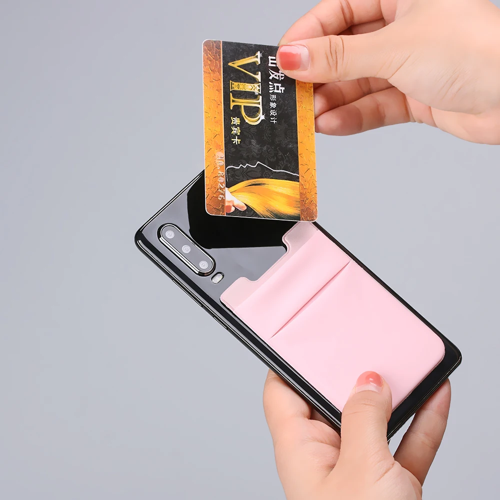 1Pcs Adhesive Sticker Phone Pocket Cell Phone Stick On Card Wallet Stretchy Credit Cards ID Card Holder Pouch Sleeve