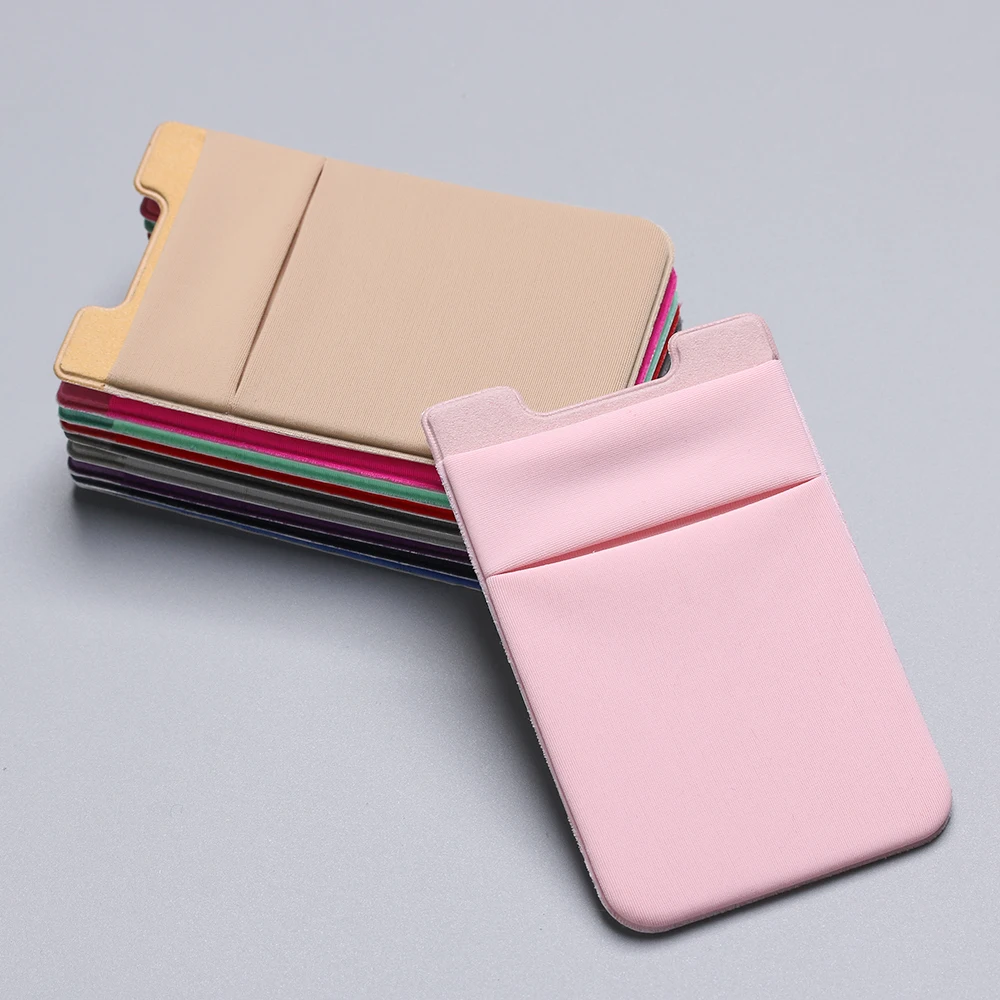 1Pcs Adhesive Sticker Phone Pocket Cell Phone Stick On Card Wallet Stretchy Credit Cards ID Card Holder Pouch Sleeve